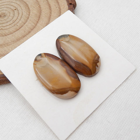 Natural Biggs Jasper Cabochons Paired 21X12X4mm, 4g