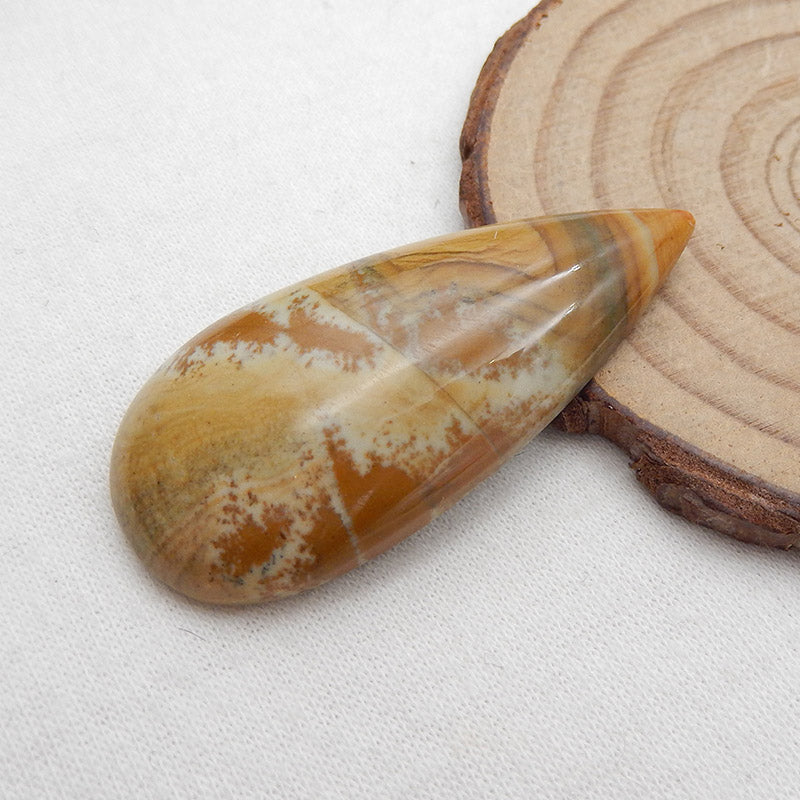 Natural Biggs Jasper Cabochon 46X21X8mm, 9.8g