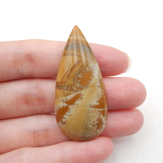 Perle pendentif en forme de larme en jaspe Chohua naturel, 46 x 21 x 8 mm, 9,8 g