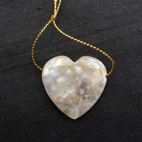 Natural Ocean Jasper Pendant Bead 35X35X7mm, 14.6g