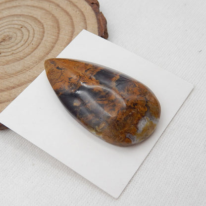 Natural Ocean Jasper Cabochon 37x20x7mm, 7.4g