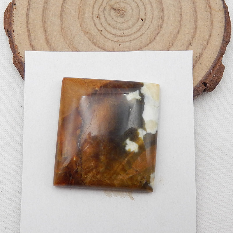 Cabochon de pierres précieuses carrées en jaspe d'océan naturel, 30x27x6mm, 11.46g