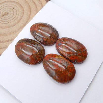 2 pairs Natural Warring States Red Agate Cabochons 21x14x6mm, 12g