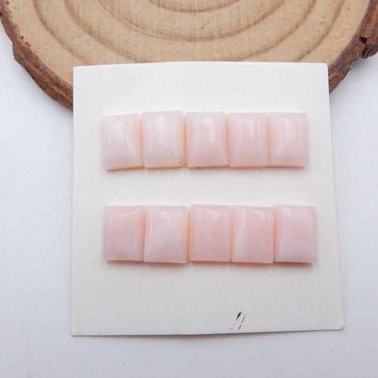 10 pcs Pink Opal Cabochons 8x6x4mm, 3.7g