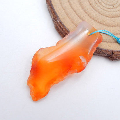 Natural Red Agate Pendant Bead 41x17x6mm, 6.4g