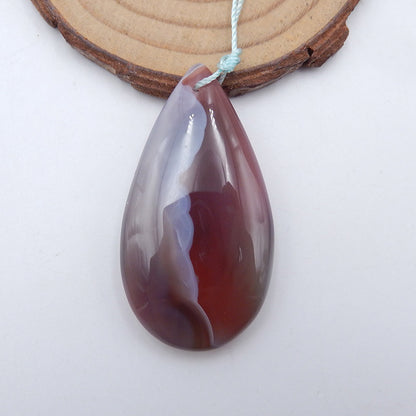 Natural Red Agate Pendant Bead 47x25x9mm, 14.2g