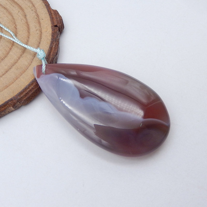 Natural Red Agate Pendant Bead 47x25x9mm, 14.2g