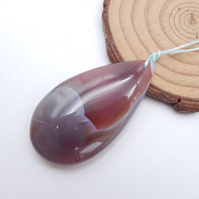 Natural Red Agate Pendant Bead 47x25x9mm, 14.2g