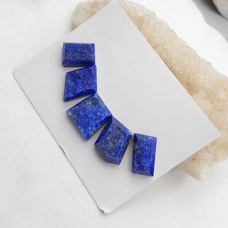 5 pcs Natural Lapis Lazuli Cabochons 20x7mm, 21x12x7mm, 25.9g