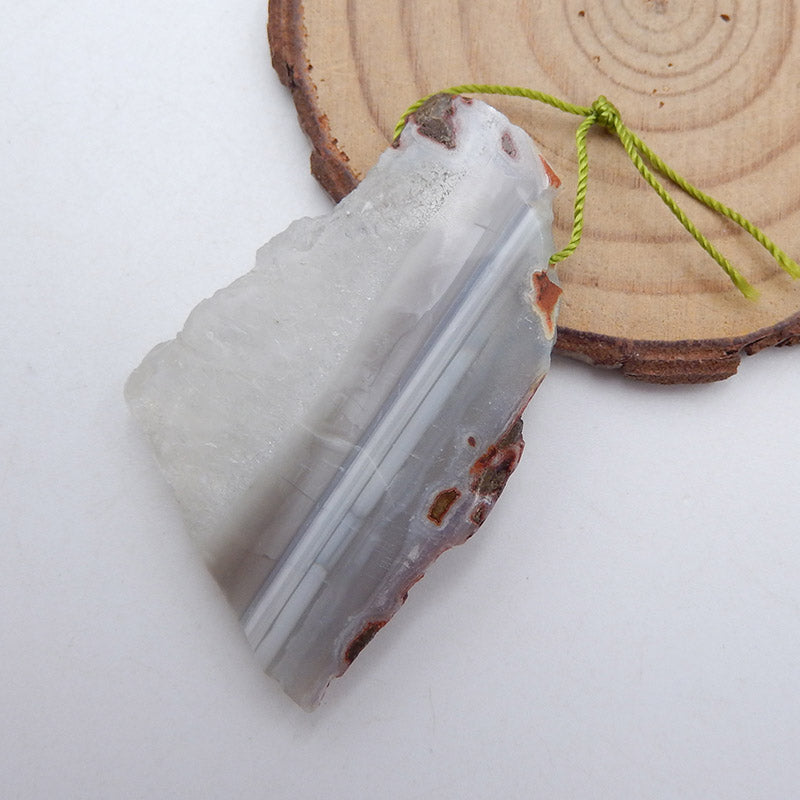 Natural Agate Pendant Bead 42x28x7mm, 18g