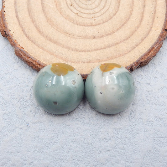 Natural Biggs Jasper Cabochons Paired 18x8mm, 7.8g
