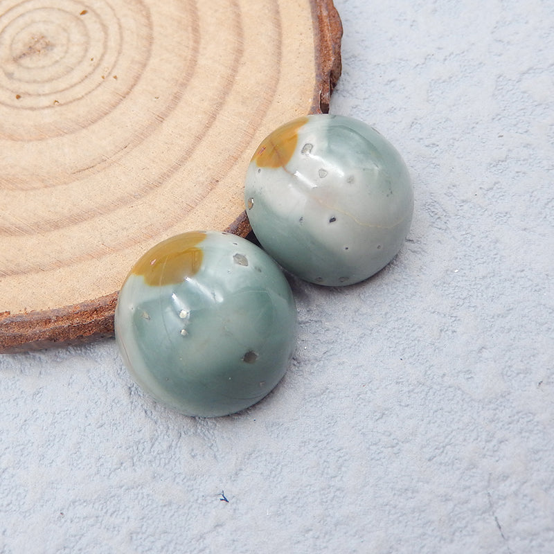 Natural Biggs Jasper Cabochons Paired 18x8mm, 7.8g