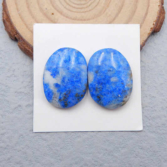 Natural Lapis Lazuli Cabochons Paired 22X16X4mm, 6.3g