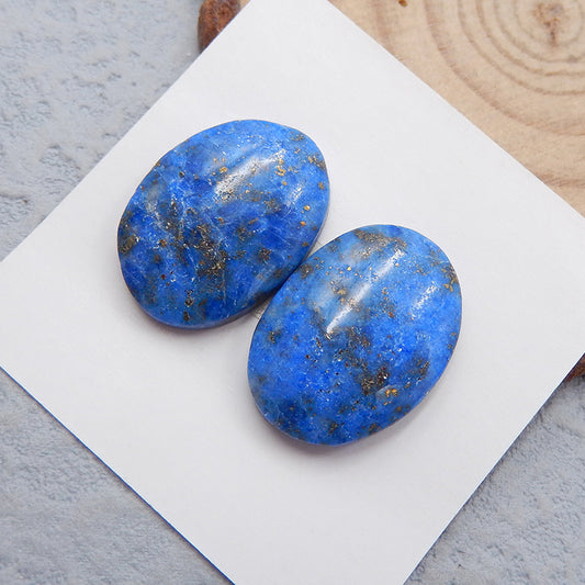 Natural Lapis Lazuli Cabochons Paired 19x14x4mm, 4.6g