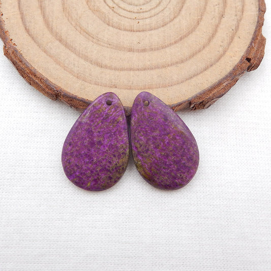 Natural African Purple Stone Earring Beads 21x14x3mm, 2.6g