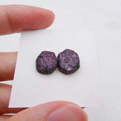 Natural Ruby Gemstone Cabochons Paired 12x10x4mm, 3g
