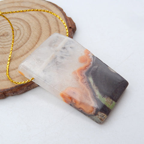 Natural Mushroom Jasper Pendant Bead 41x26x5mm, 12.5g
