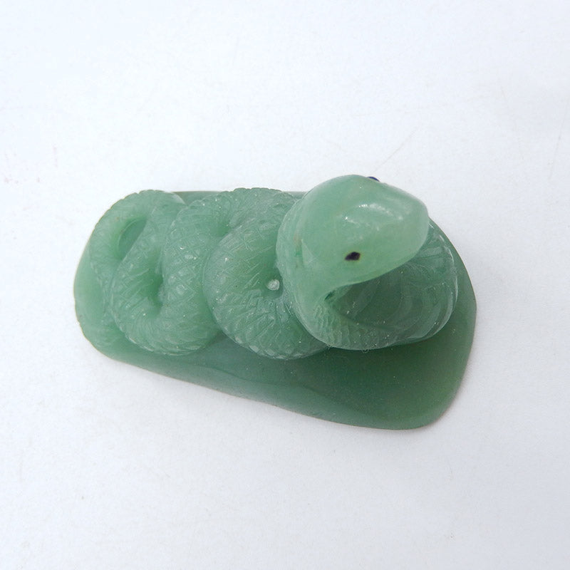 Natural Green Aventurine Carved snake 62x34x45mm, 62.8g