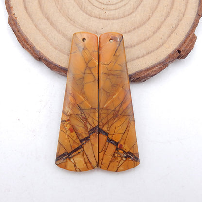 Natural Red Creek Jasper Earring Beads 36-45mm, long trapezoid