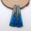 Natural Chrysocolla Earring Beads 43x13x5mm, 9.3g