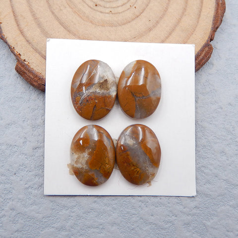 2 Pairs Natural Ocean Jasper Cabochons 15X11X4mm, 4.8g