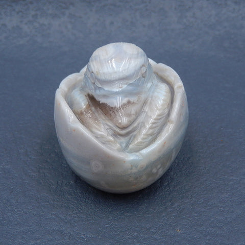Natural Ocean Jasper Carved bird Cabochon 42x35x33mm, 61.6g