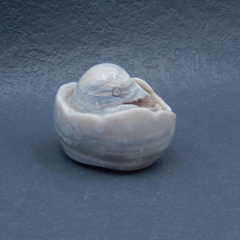 Natural Ocean Jasper Carved bird Cabochon 42x35x33mm, 61.6g