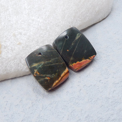 Natural Red Creek Earring Beads 16x13x4mm, 4.1g
