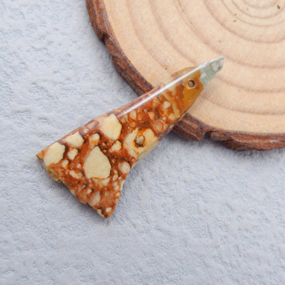Natural Owyhee Jasper Pendant Bead 36x17x4mm, 3.0g