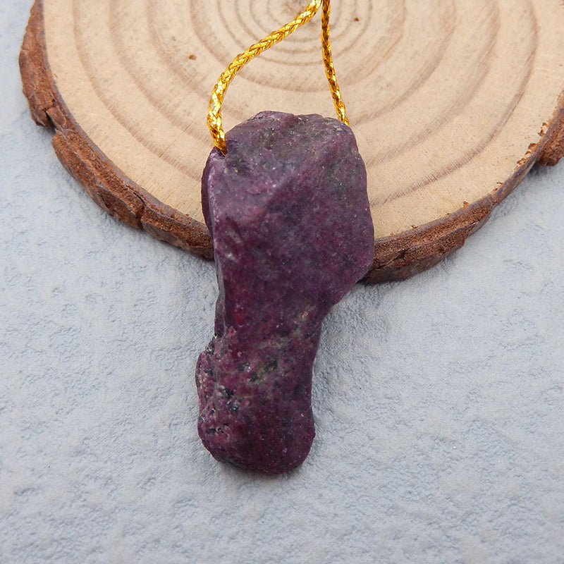 Natural Nugget Ruby Pendant Bead 35X16X12mm, 10.1g
