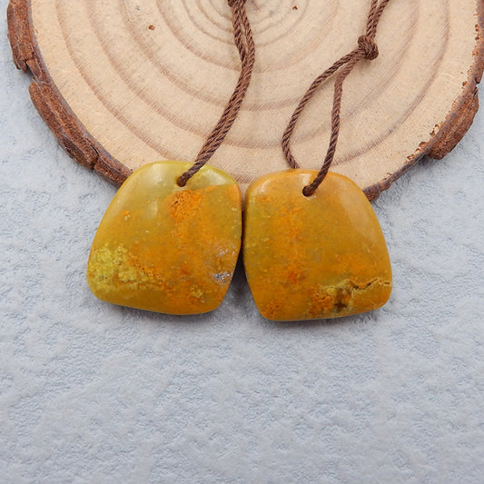 Natural Yellow Opal Earring Beads 19x8x5mm, 5.9g