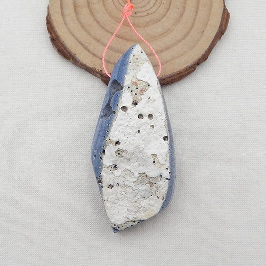 Nugget Blue coral Gemstone Pendant Bead, 62x27x15mm, 27.2g