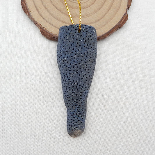 Nugget Blue coral Gemstone Pendant Bead, 61x23x7mm, 12.6g