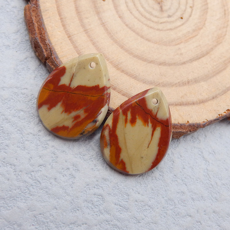 Perles de boucles d'oreilles naturelles Mookaite Jasper Gemstone, 20x15x2mm, 2.6g