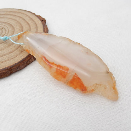 Natural Red Agate Pendant Bead 60x24x10mm, 19.8g