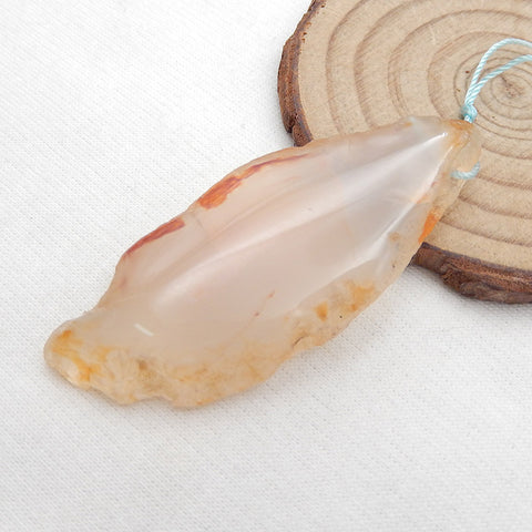 Natural Red Agate Pendant Bead 60x24x10mm, 19.8g