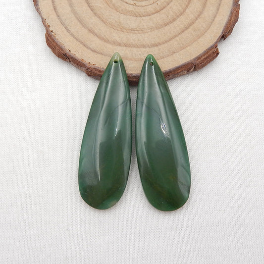 Natural Buddstone (African Jade) Earring Beads 46x15x5mm, 10.7g
