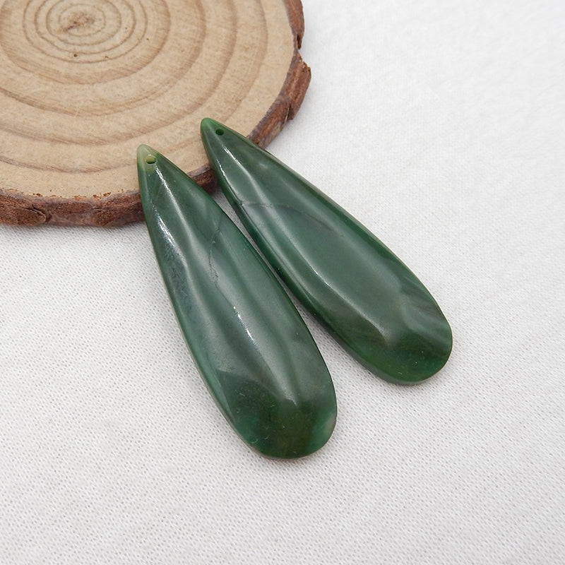 Natural Buddstone (African Jade) Earring Beads 46x15x5mm, 10.7g