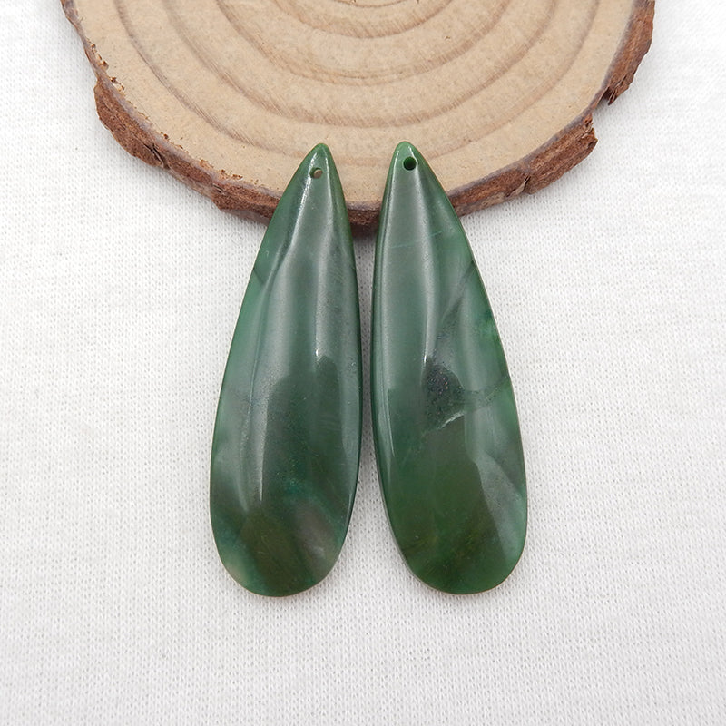 Natural Buddstone (African Jade) Earring Beads 46x15x5mm, 10.7g