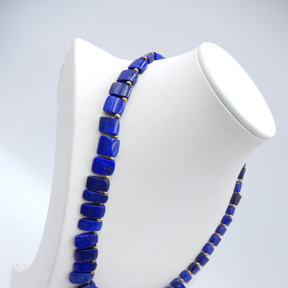 Collier de bijoux en Lapis Lazuli naturel, collier réglable.