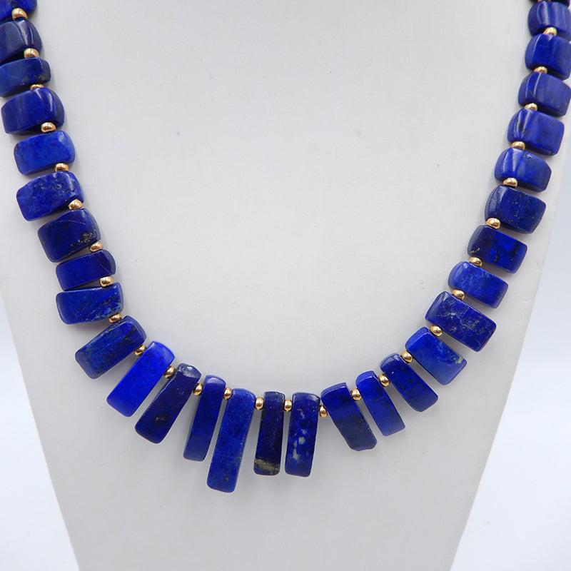 Collier de bijoux en Lapis Lazuli naturel, collier réglable.