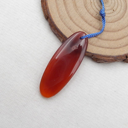 Natural Red Agate Pendant Bead 35X14X4mm, 3.8g
