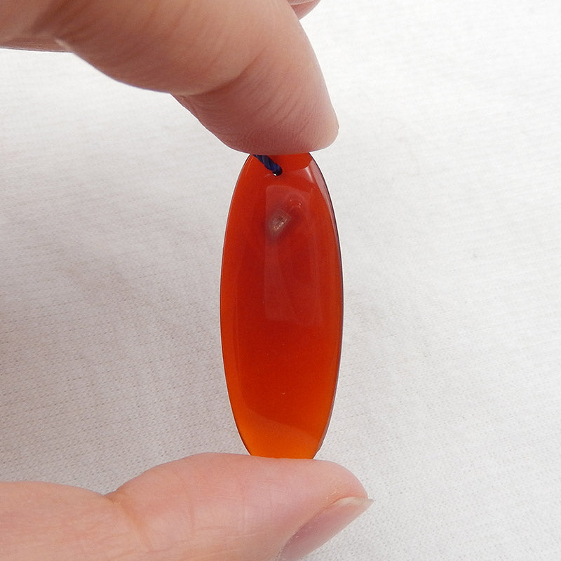 Natural Red Agate Pendant Bead 35X14X4mm, 3.8g