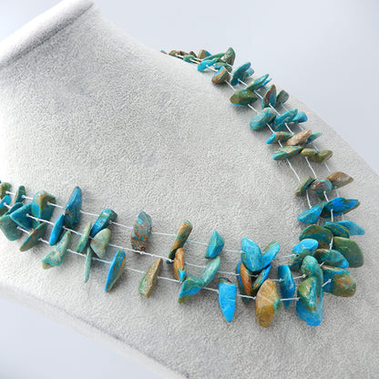Colliers de pierres précieuses à 1 brin, colliers de pierres précieuses d'opale bleue, collier de bijoux, 3 perles de collier.