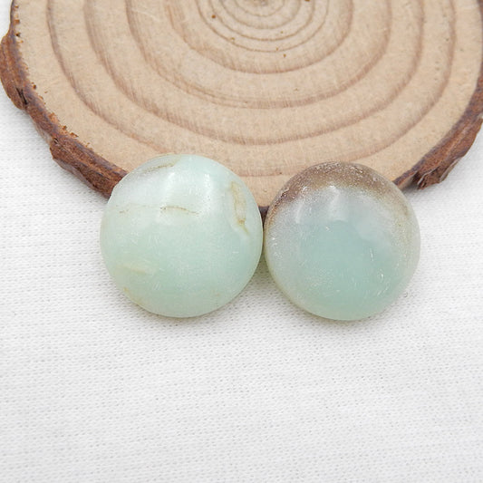 Natural Green Turquoise Cabochons Paired 18x5mm, 5.8g