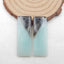 Intarsia of Obsidian, Labradorite and Amazonite Earring Beads 36x14x5mm, 10.3g