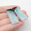 Intarsia of Obsidian, Labradorite and Amazonite Earring Beads 36x14x5mm, 10.3g