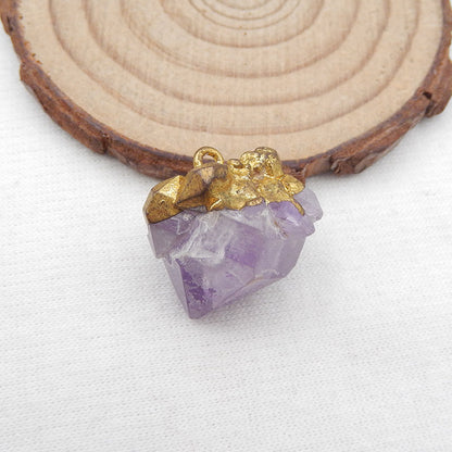 Natural Amethyst Pendant Bead 20x20x17mm, 7.2g