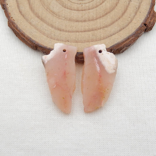 Natural  Pink Opal Earring Beads 27x13x3mm, 3.4g