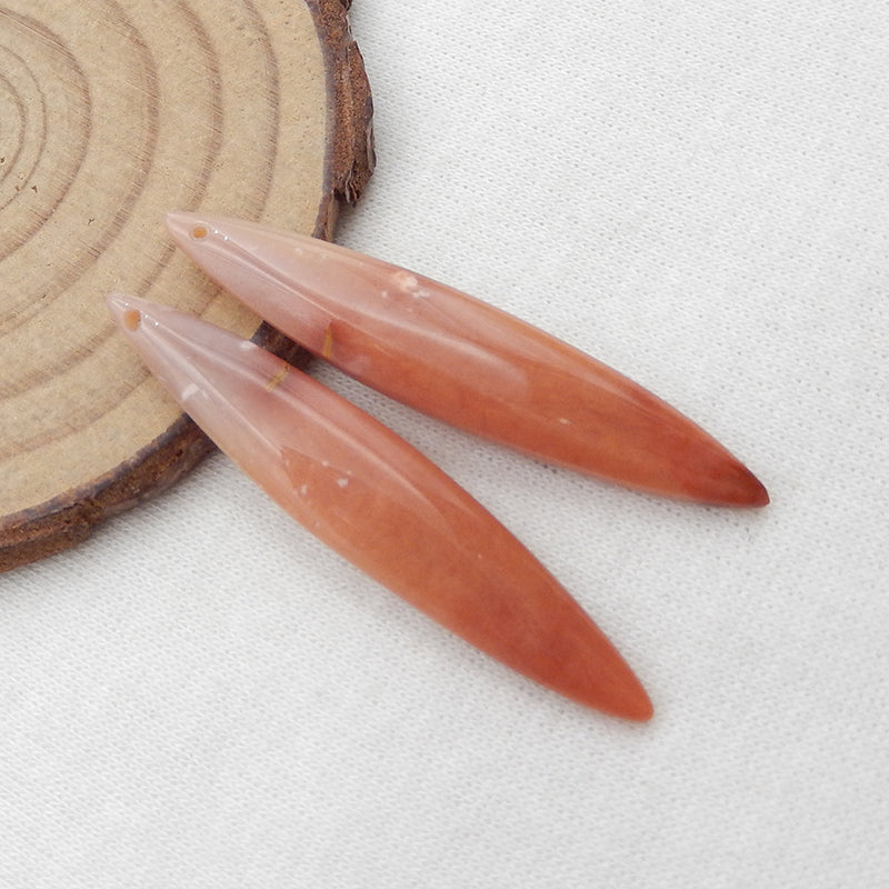 Natural Mookaite Jasper Earring Beads 45x9x5mm, 5.3g